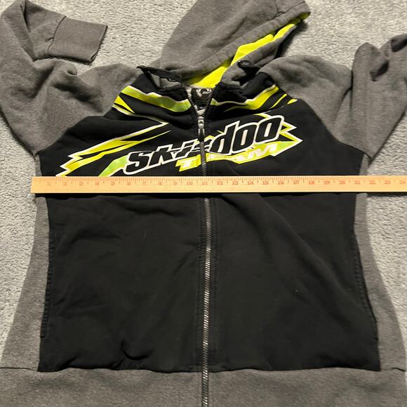 Ski Doo Hoodie Womens XL Zip Sweatshirt BRP Black Green Gray - Picture 6 of 7